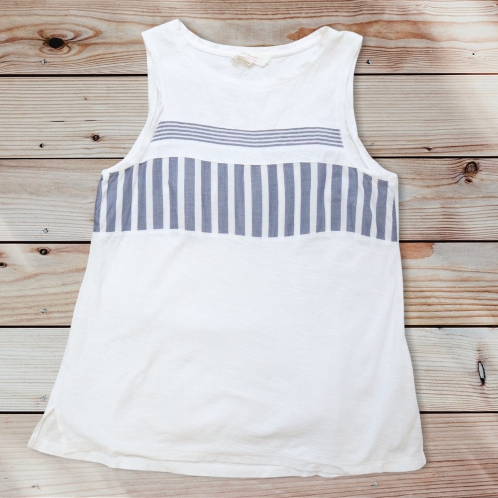 Vince Camuto Striped Blue Loose Tank